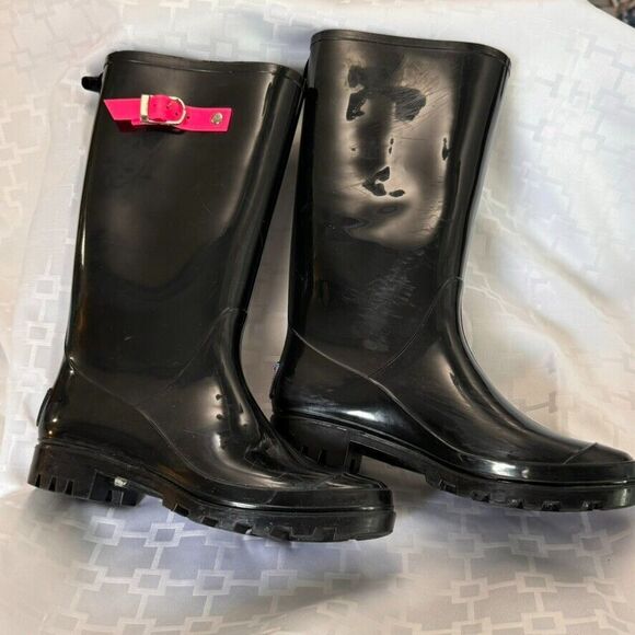 Retro‎ Style LA Gear Women 7 Rain Boots with Pink Clasp - Picture 1 of 12